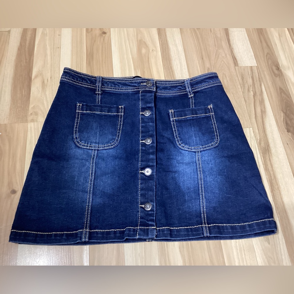 Freestyle Revolution Denim Button Up Mini Skirt Size 13